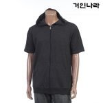 ION 솔리드 특양면 짚업 반팔 후드티5103 - 다크그레이