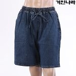 AR 핀턱 데님 밴드 반바지2404 - 진청