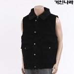 ML 골덴 양털카라 집업 조끼3a08 - 블랙