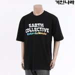 KMK 그라데이션 라운드 반팔티3461 - 블랙