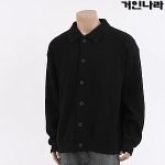 TD 오버핏 헤비 와플 카라 가디건4903 - 블랙