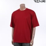 거인나라 기능성 솔리드 라운드 반팔티0530 - 와인