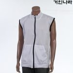 ION 망사 차이나 짚업 조끼7501 - 화이트